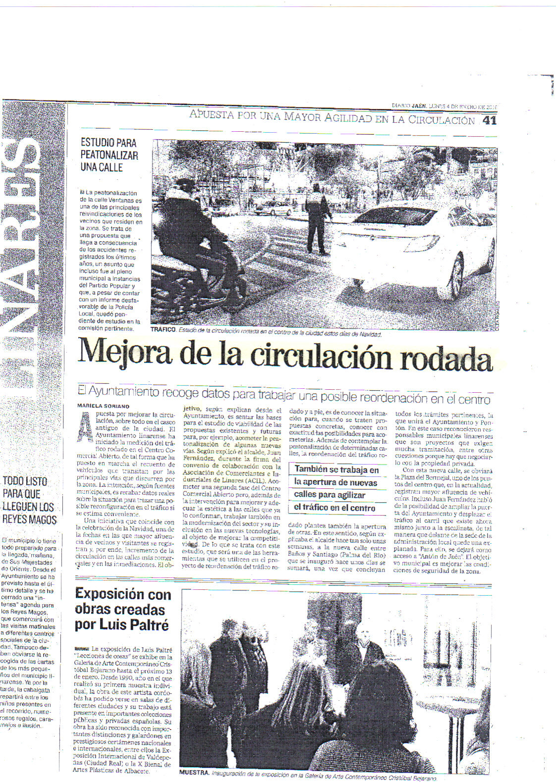 Mejora de la Circulación Rodada. Prensa Jaén 4 enero