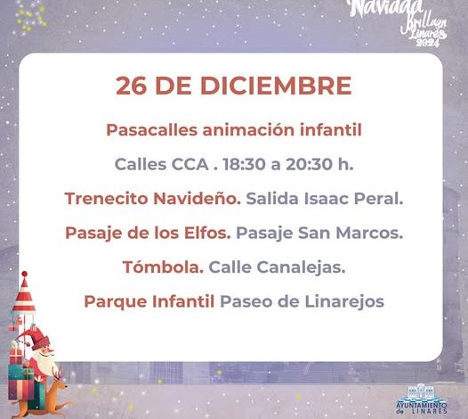 Actividades del día 26 de Diciembre